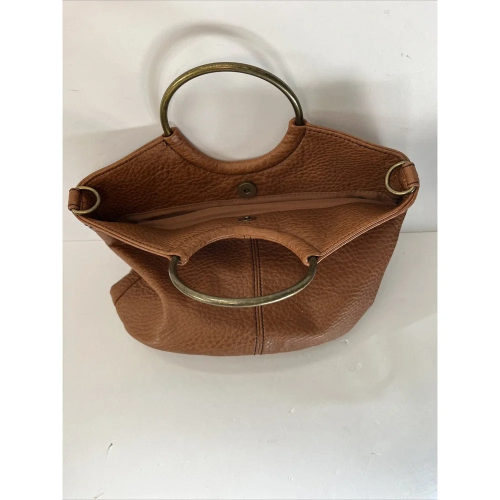 A New Approach‎ A.N.A. Purse Medium Camel Colored Brass Handles Style Vibes